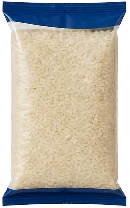 Sacchetto trasparente di riso bianco